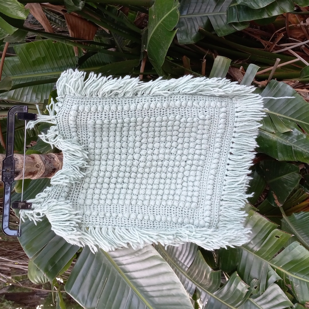 Cottagecore popcorn crochet pillow cover